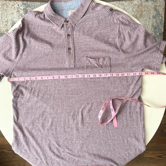 Faherty Men’s Soft Organic Cotton Stripe Polo Shirt Size XL Red Blue - Picture 4 of 8